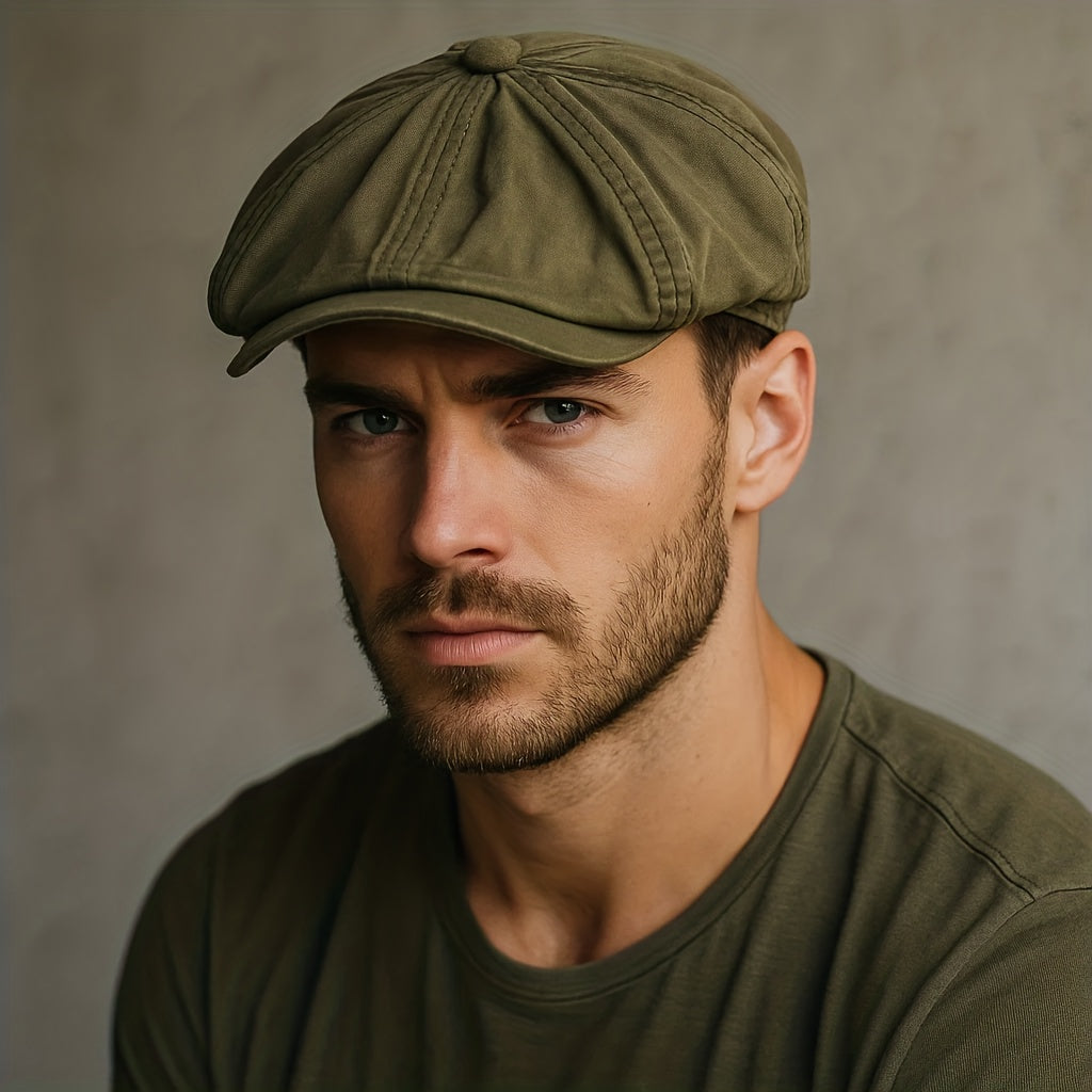 Kavento | Gorra Octagonal Vintage de Algodón con Visera Clásica