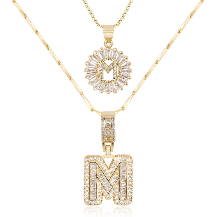 Primrose | Collares Iniciales de Letra con Diamantes (2 piezas)