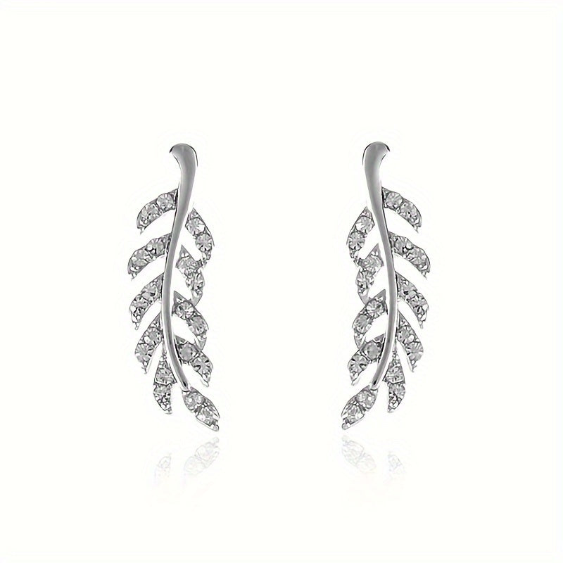 Hensleyra | Aretes Elegantes de Hoja con Diseño Hueco y Acabado Dorado