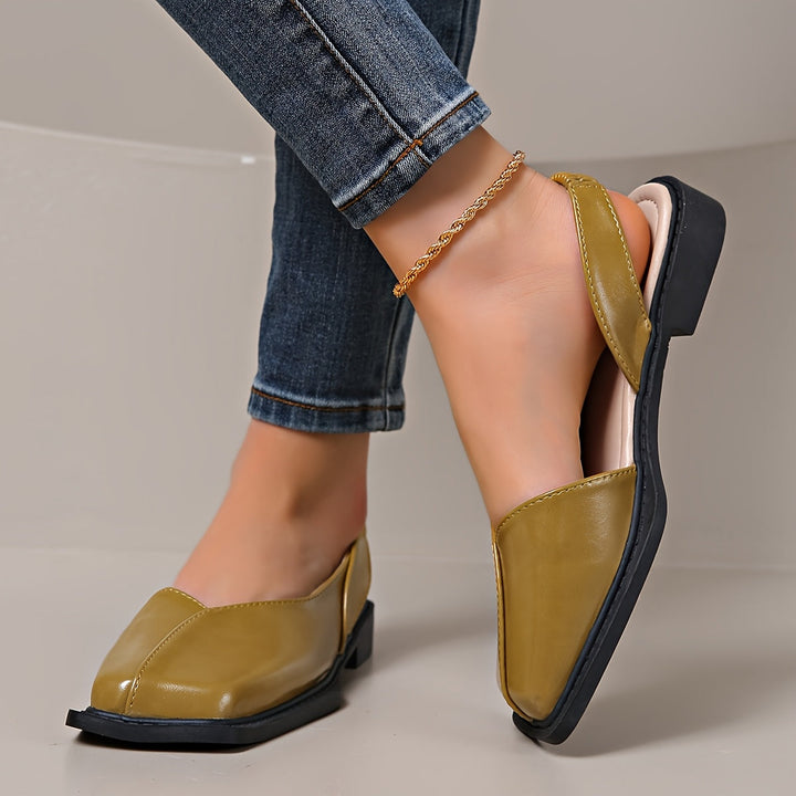 Darya | Sandalias Elegantes de Tacón Grueso con Punta Cuadrada