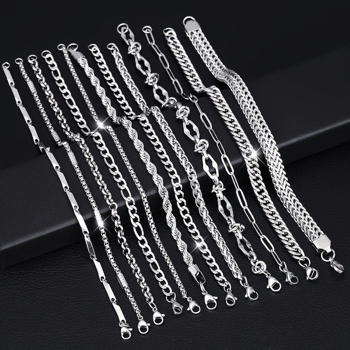Stetson | Set de 10 Pulseras de Acero Inoxidable con Estilo Minimalista y Versátil