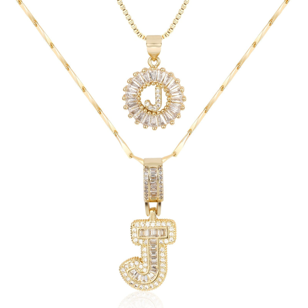 Primrose | Collares Iniciales de Letra con Diamantes (2 piezas)