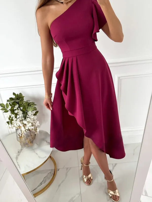Presley | Vestido de Un Hombro con Diseño Elegante y Silueta Femenina