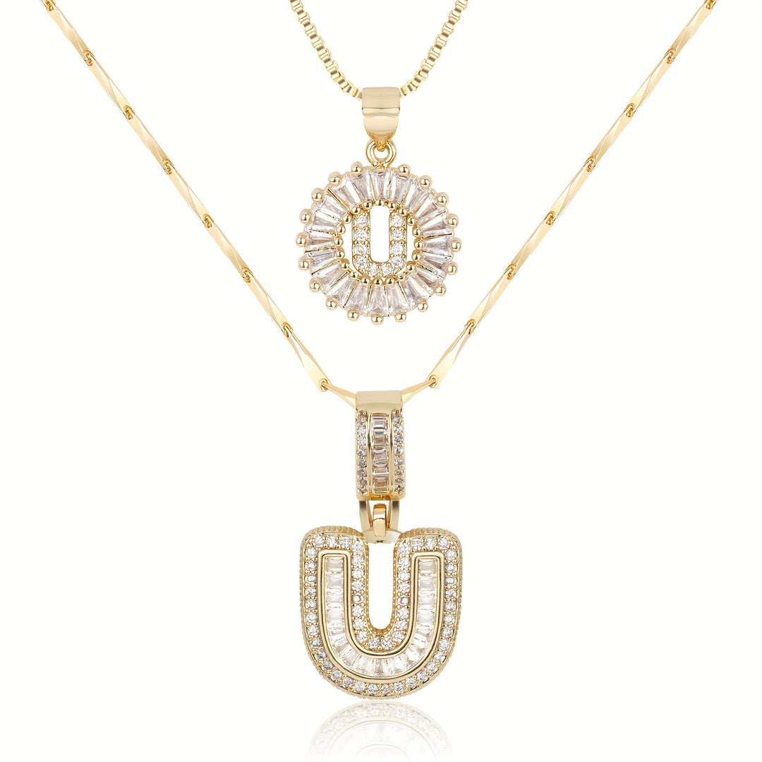 Primrose | Collares Iniciales de Letra con Diamantes (2 piezas)