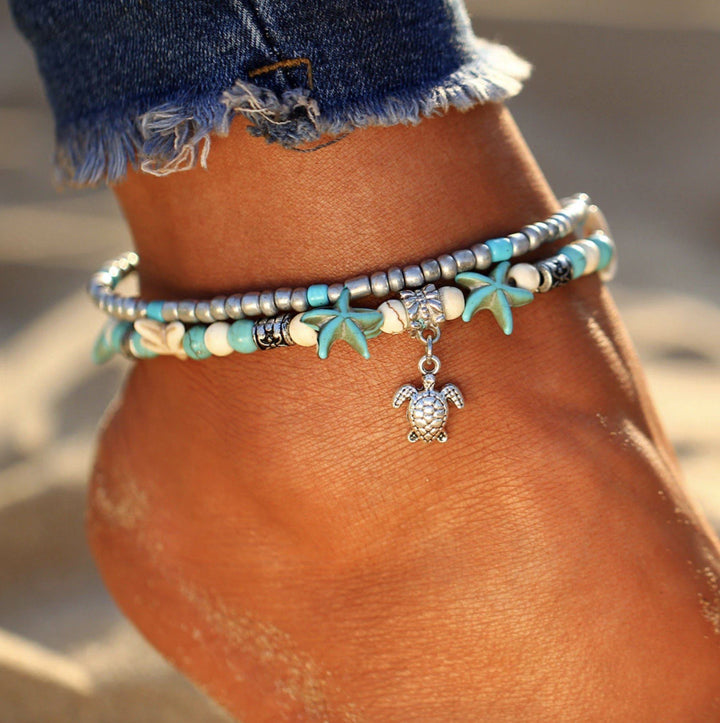 Islyn | Tobillera de Estrella de Mar y Tortuga Playa