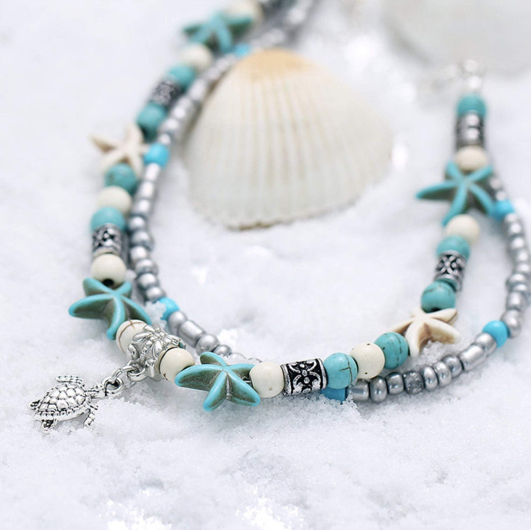 Islyn | Tobillera de Estrella de Mar y Tortuga Playa
