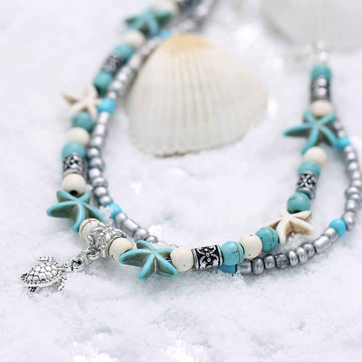 Islyn | Tobillera de Estrella de Mar y Tortuga Playa