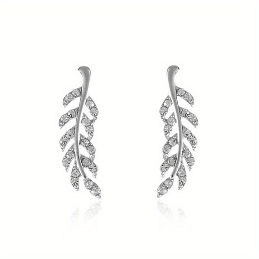 Hensleyra | Aretes Elegantes de Hoja con Diseño Hueco y Acabado Dorado