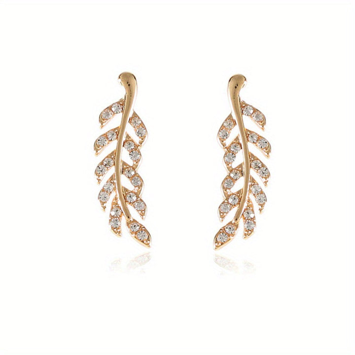 Hensleyra | Aretes Elegantes de Hoja con Diseño Hueco y Acabado Dorado