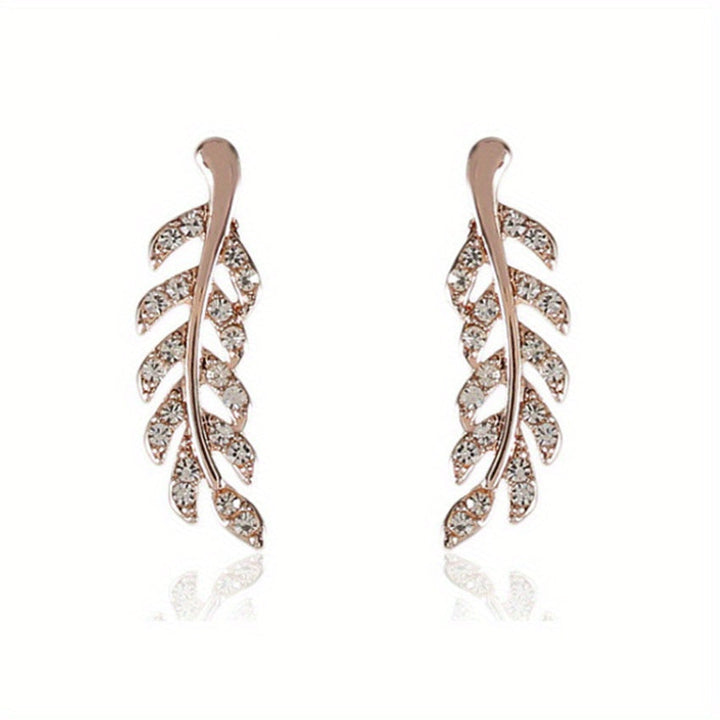 Hensleyra | Aretes Elegantes de Hoja con Diseño Hueco y Acabado Dorado