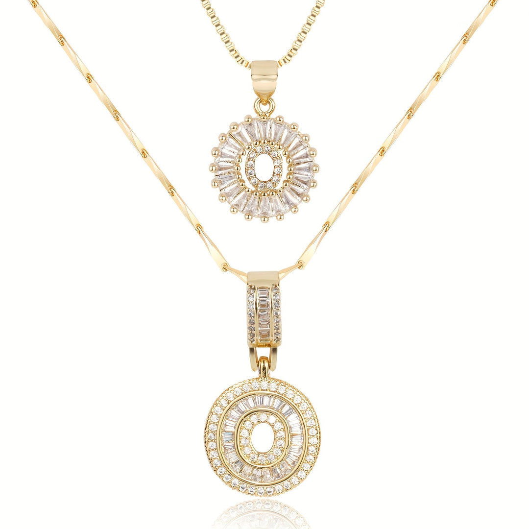 Primrose | Collares Iniciales de Letra con Diamantes (2 piezas)