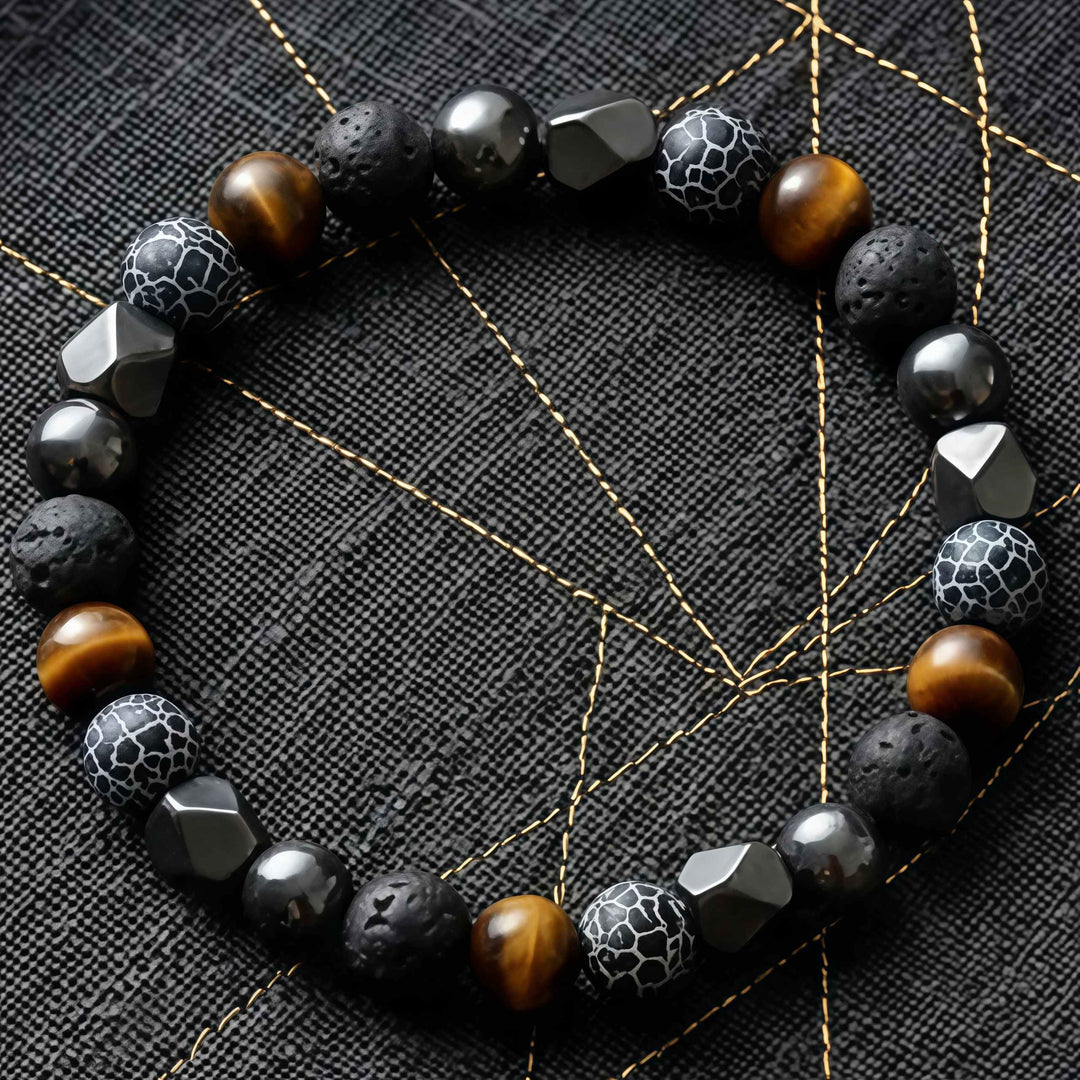 Korevane | Pulsera Artesanal de Piedra Natural y Hematita para Hombr