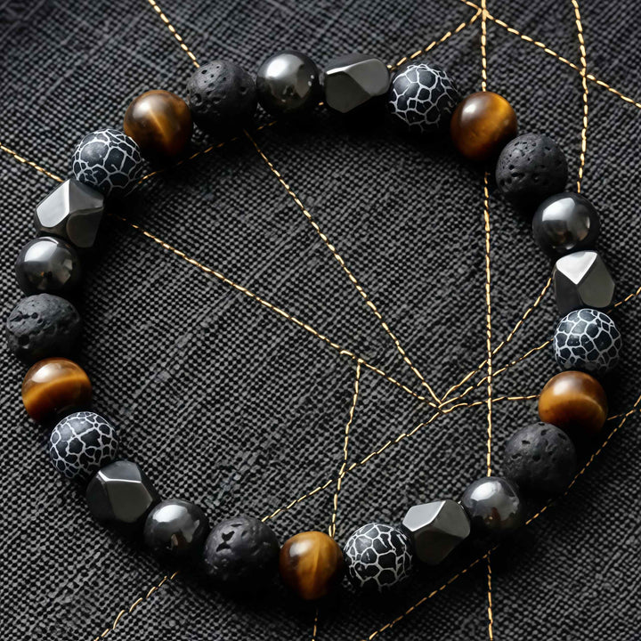 Korevane | Pulsera Artesanal de Piedra Natural y Hematita para Hombr