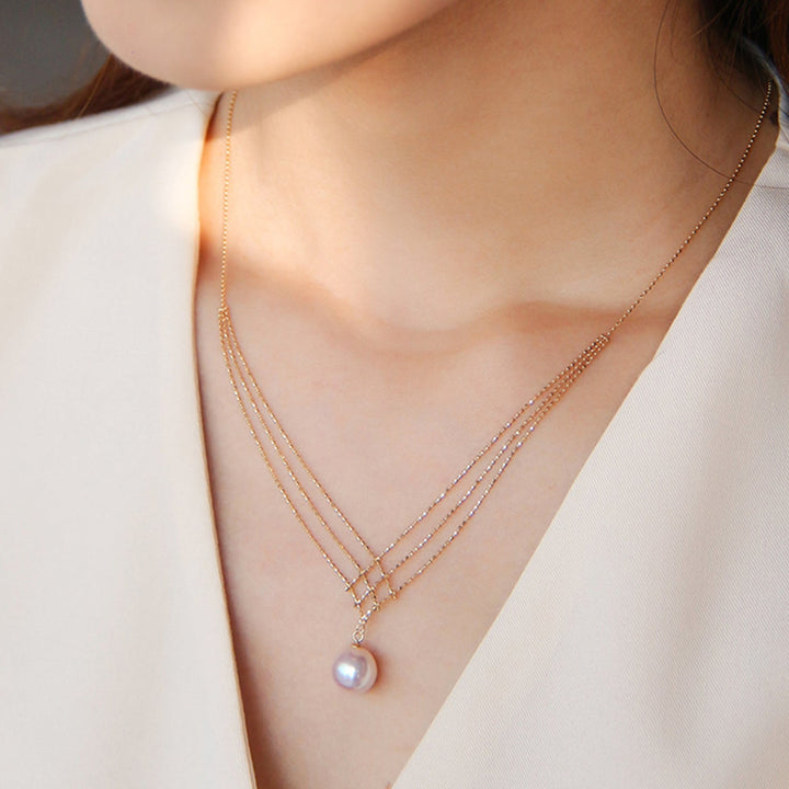 Savinae | Collar Elegante de Perlas Akoya Japonesas en Oro de 14k