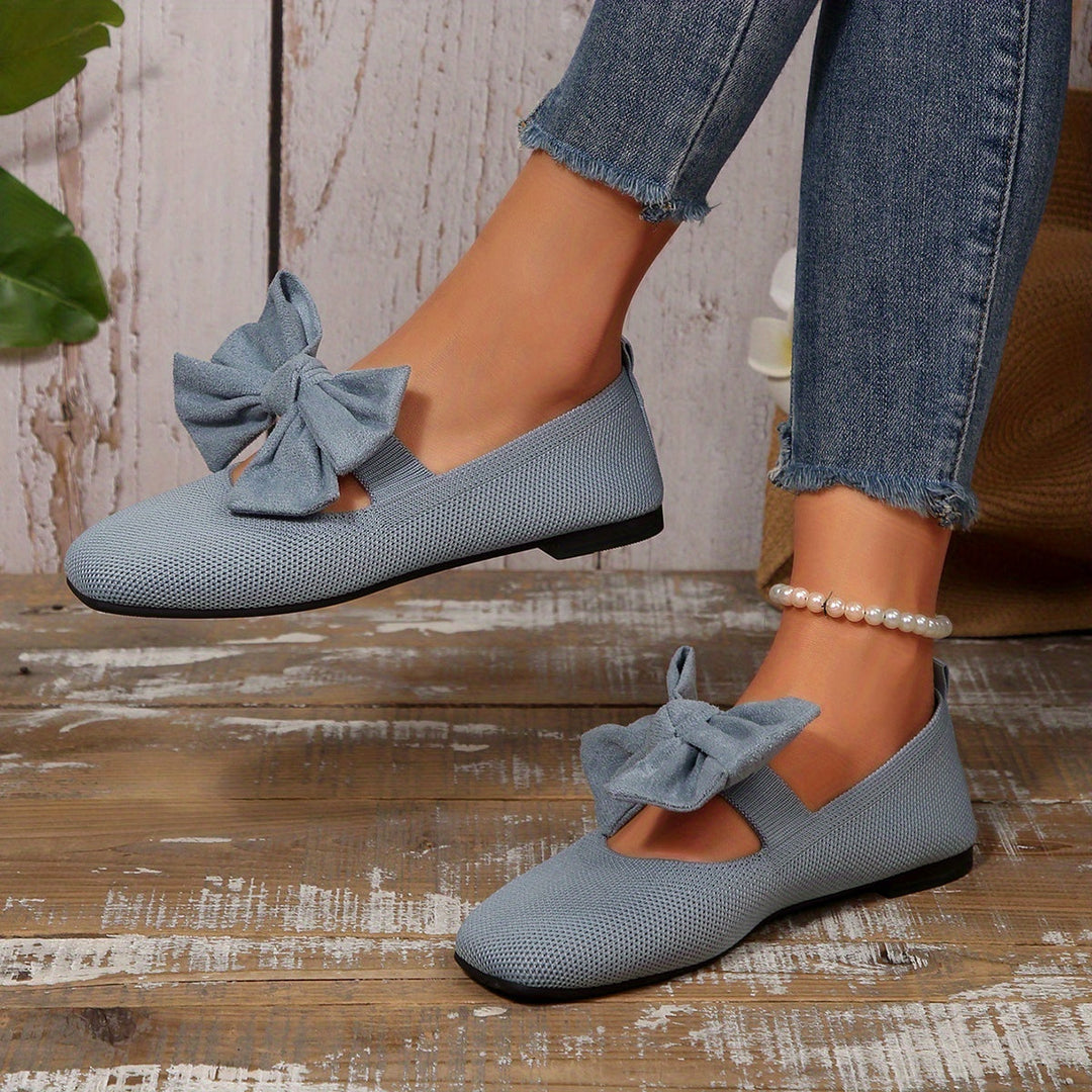 Neria | Zapatos Planos Transpirables para Mujer con Moño Decorativo