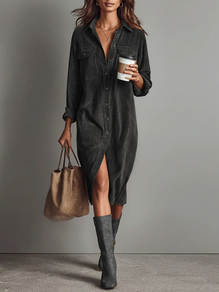 Kiara | Vestido Midi con Botones y Bolsillos