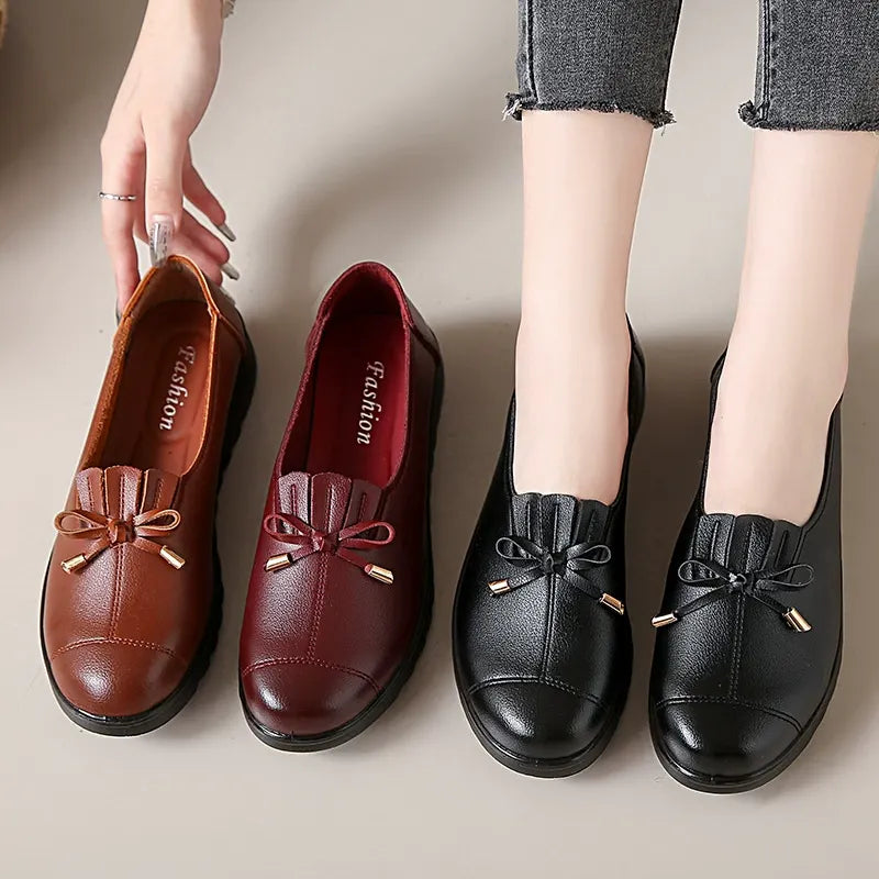 Fernanda | Mocasines de Cuero sin Cordones con Suela Suave y Máxima Comodidad