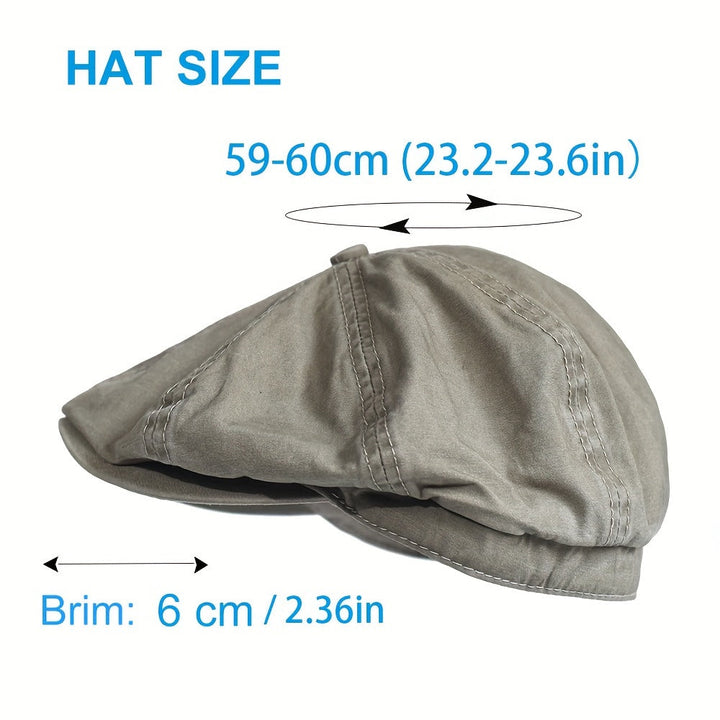 Kavento | Gorra Octagonal Vintage de Algodón con Visera Clásica