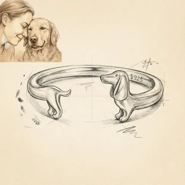 Perrira | Anillo Minimalista de Perrito Salchicha