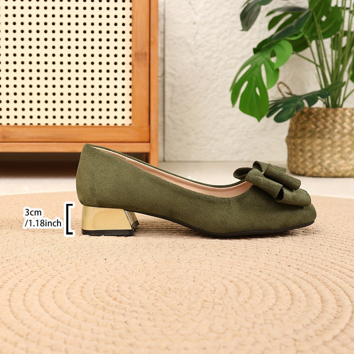 Daviella | Zapato de mujer con moño de moda en elegante tacón grueso