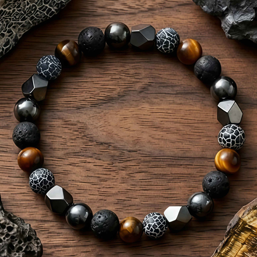 Korevane | Pulsera Artesanal de Piedra Natural y Hematita para Hombr