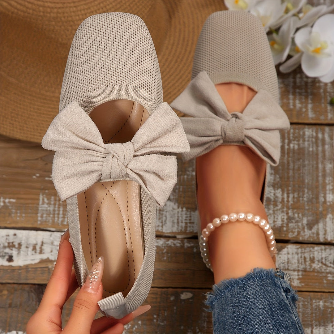 Neria | Zapatos Planos Transpirables para Mujer con Moño Decorativo