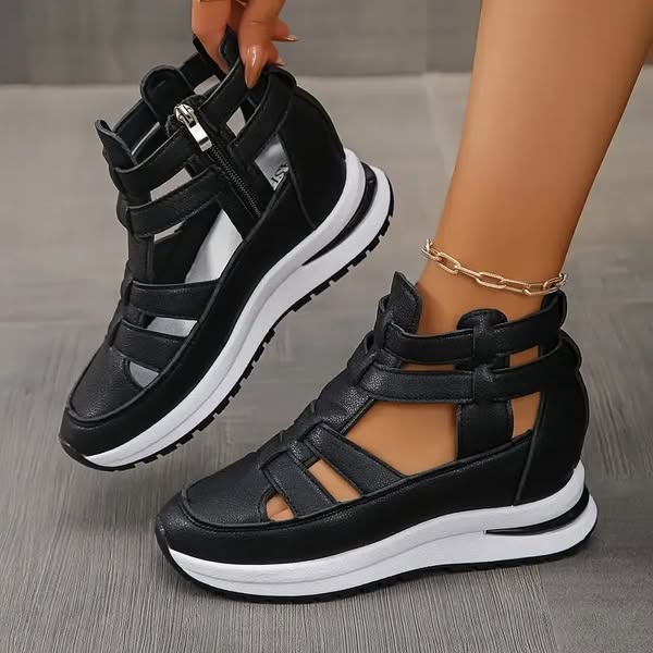 Falira | Cómodas sandalias ligeras con cuña y cremallera lateral