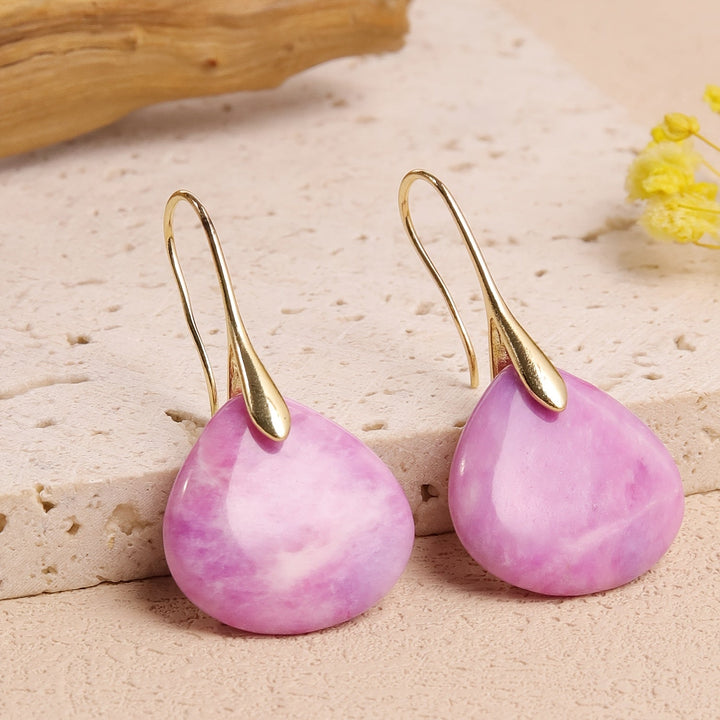 Mirea | Aretes de Piedra Natural en Forma de Gota con Estilo Elegante