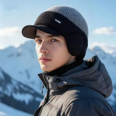 Elvaro | Gorra Térmica de Punto con Visera y Orejeras