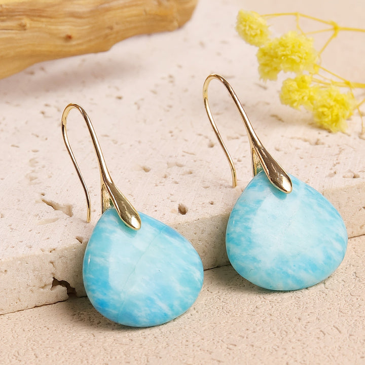 Mirea | Aretes de Piedra Natural en Forma de Gota con Estilo Elegante