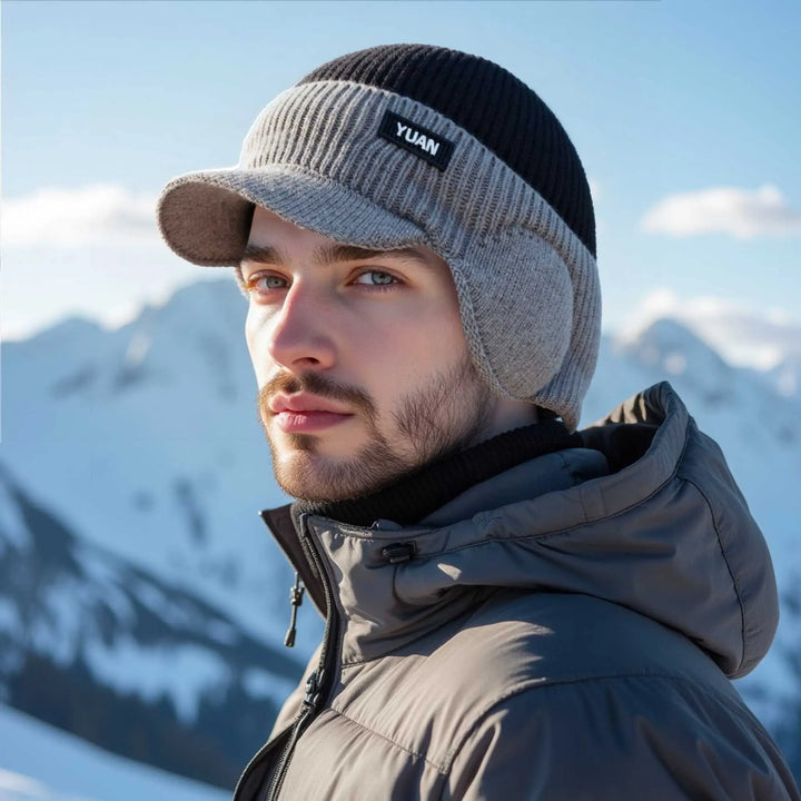 Elvaro | Gorra Térmica de Punto con Visera y Orejeras