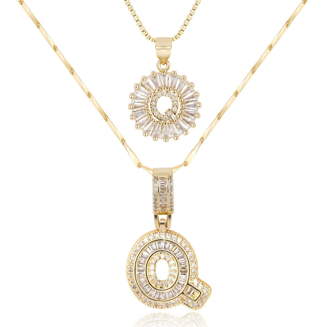 Primrose | Collares Iniciales de Letra con Diamantes (2 piezas)