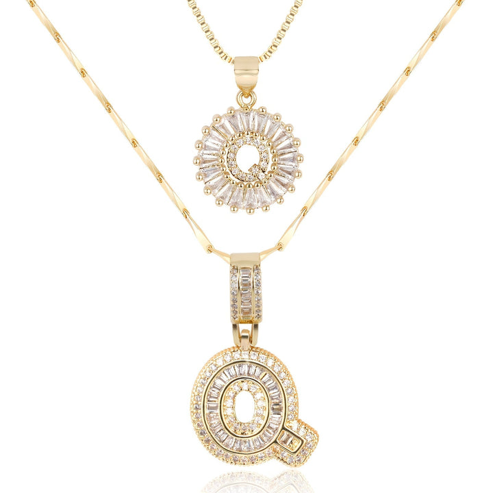 Primrose | Collares Iniciales de Letra con Diamantes (2 piezas)