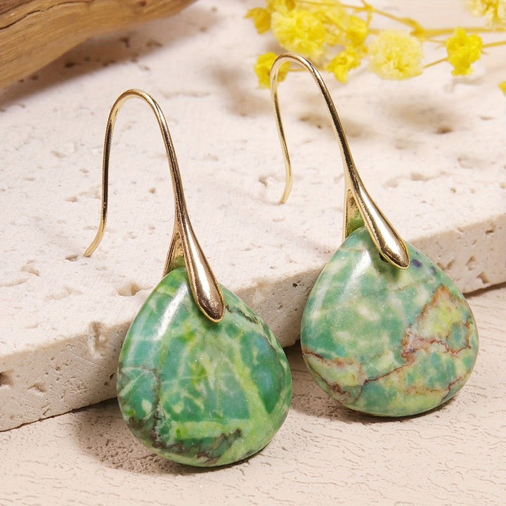 Mirea | Aretes de Piedra Natural en Forma de Gota con Estilo Elegante