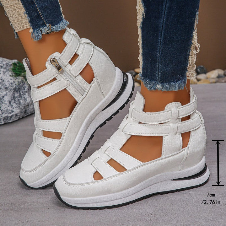 Falira | Cómodas sandalias ligeras con cuña y cremallera lateral