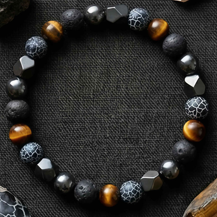 Korevane | Pulsera Artesanal de Piedra Natural y Hematita para Hombr