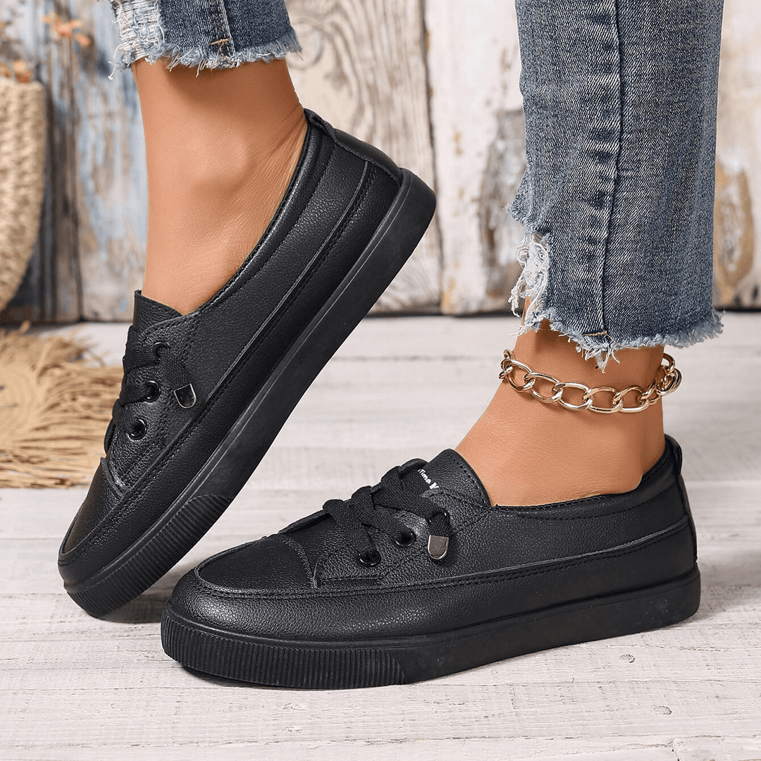 Dovella | Zapatos Ortopédicos Blancos para Mujer con Cordones y Plantilla Suave