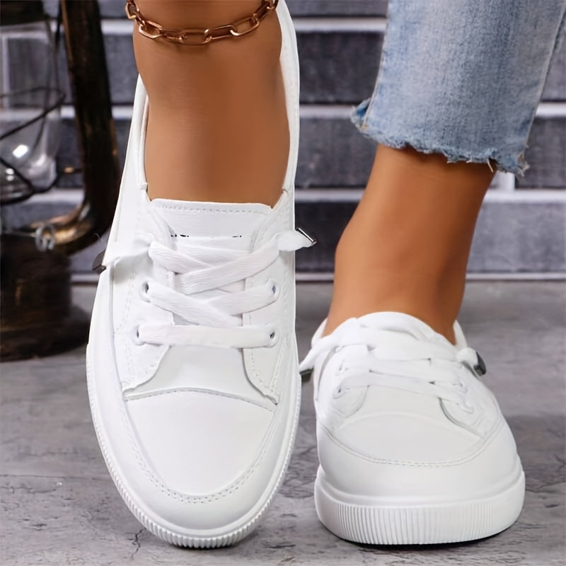 Dovella | Zapatos Ortopédicos Blancos para Mujer con Cordones y Plantilla Suave