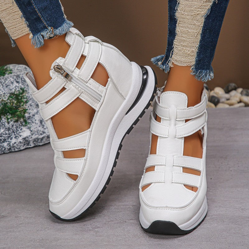 Falira | Cómodas sandalias ligeras con cuña y cremallera lateral