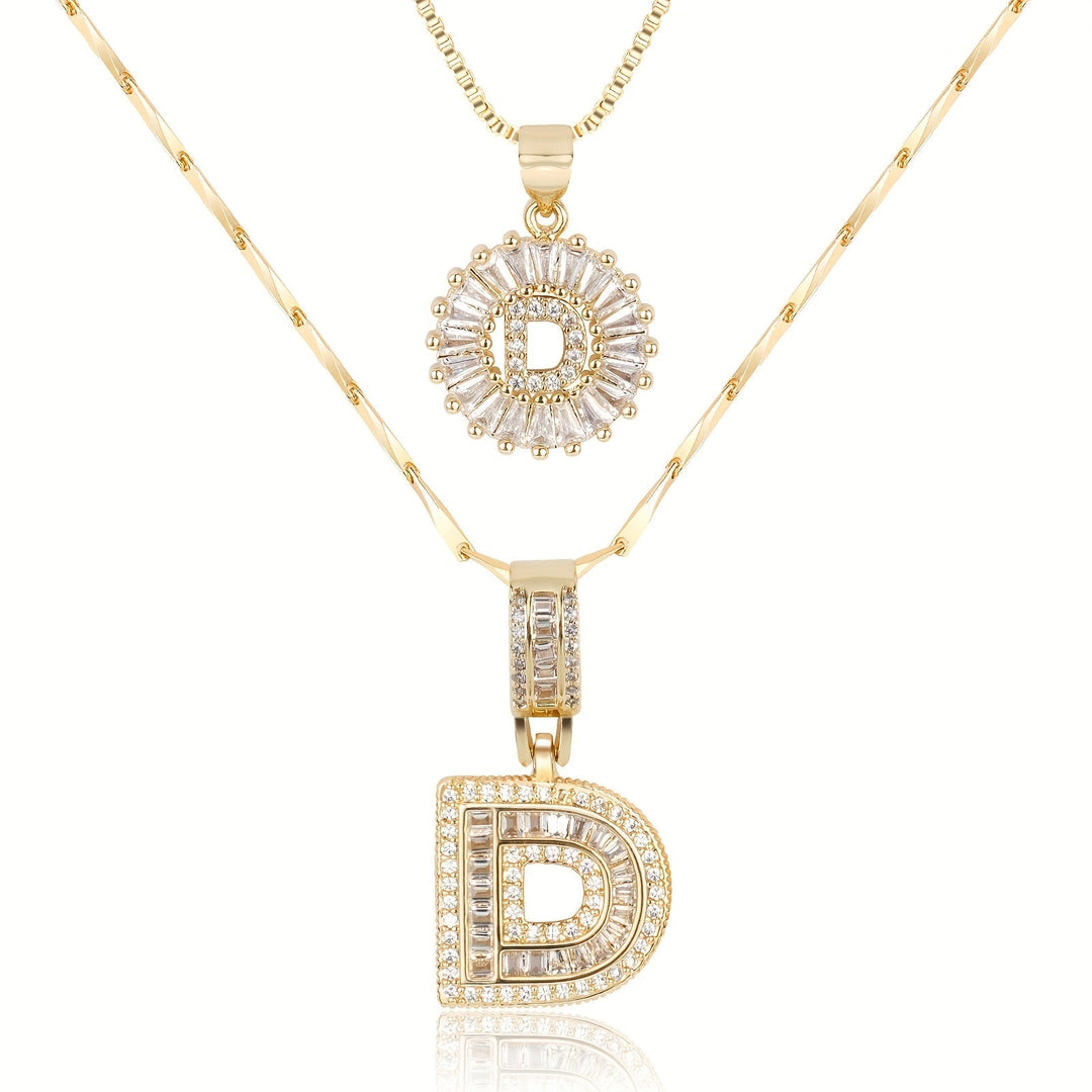 Primrose | Collares Iniciales de Letra con Diamantes (2 piezas)