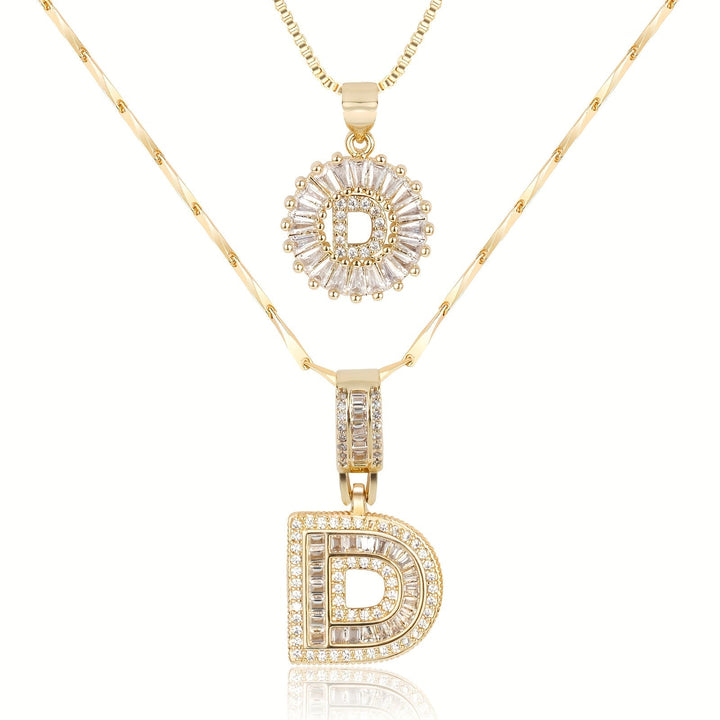 Primrose | Collares Iniciales de Letra con Diamantes (2 piezas)