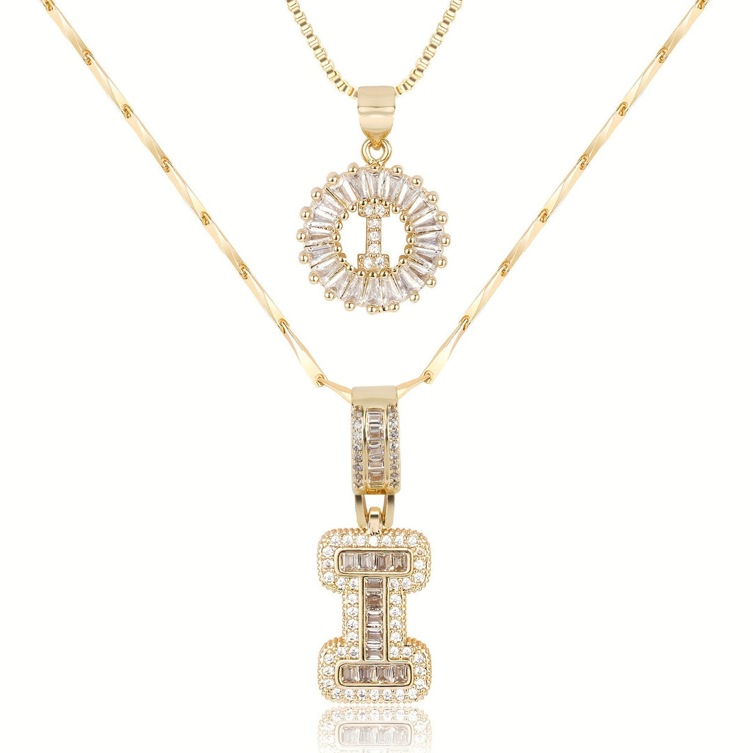 Primrose | Collares Iniciales de Letra con Diamantes (2 piezas)