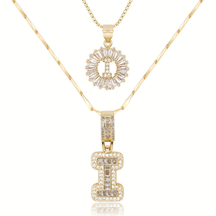 Primrose | Collares Iniciales de Letra con Diamantes (2 piezas)