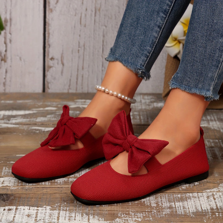 Neria | Zapatos Planos Transpirables para Mujer con Moño Decorativo