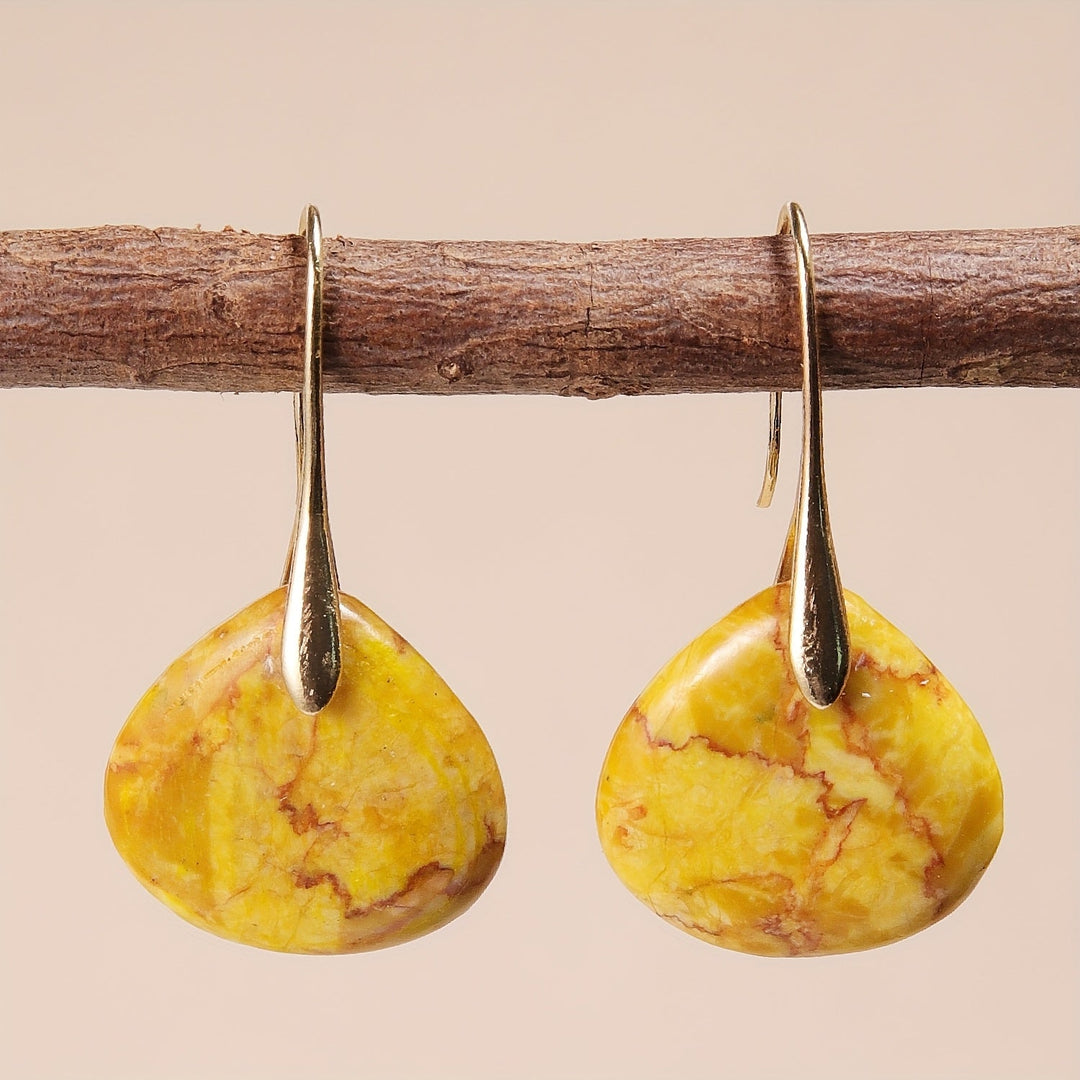 Mirea | Aretes de Piedra Natural en Forma de Gota con Estilo Elegante