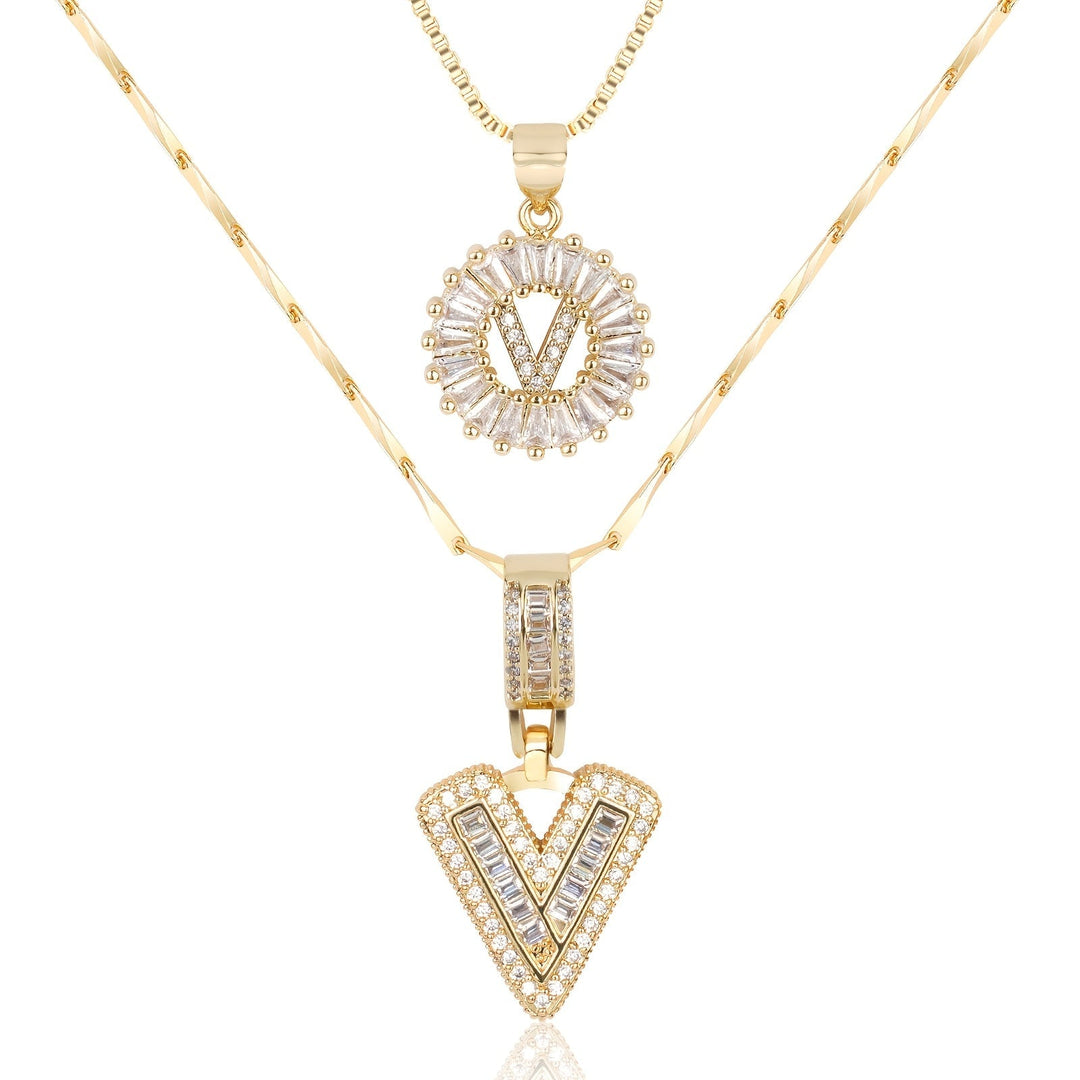 Primrose | Collares Iniciales de Letra con Diamantes (2 piezas)
