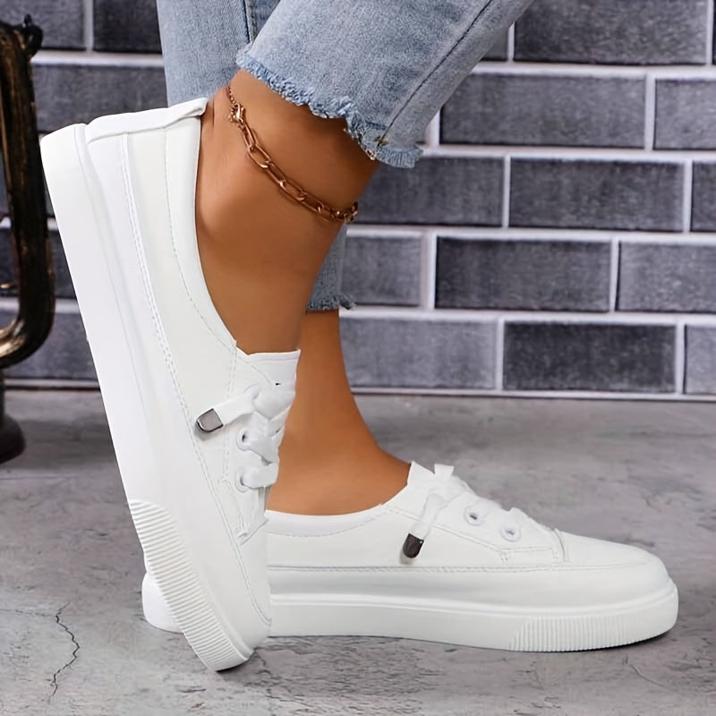 Dovella | Zapatos Ortopédicos Blancos para Mujer con Cordones y Plantilla Suave