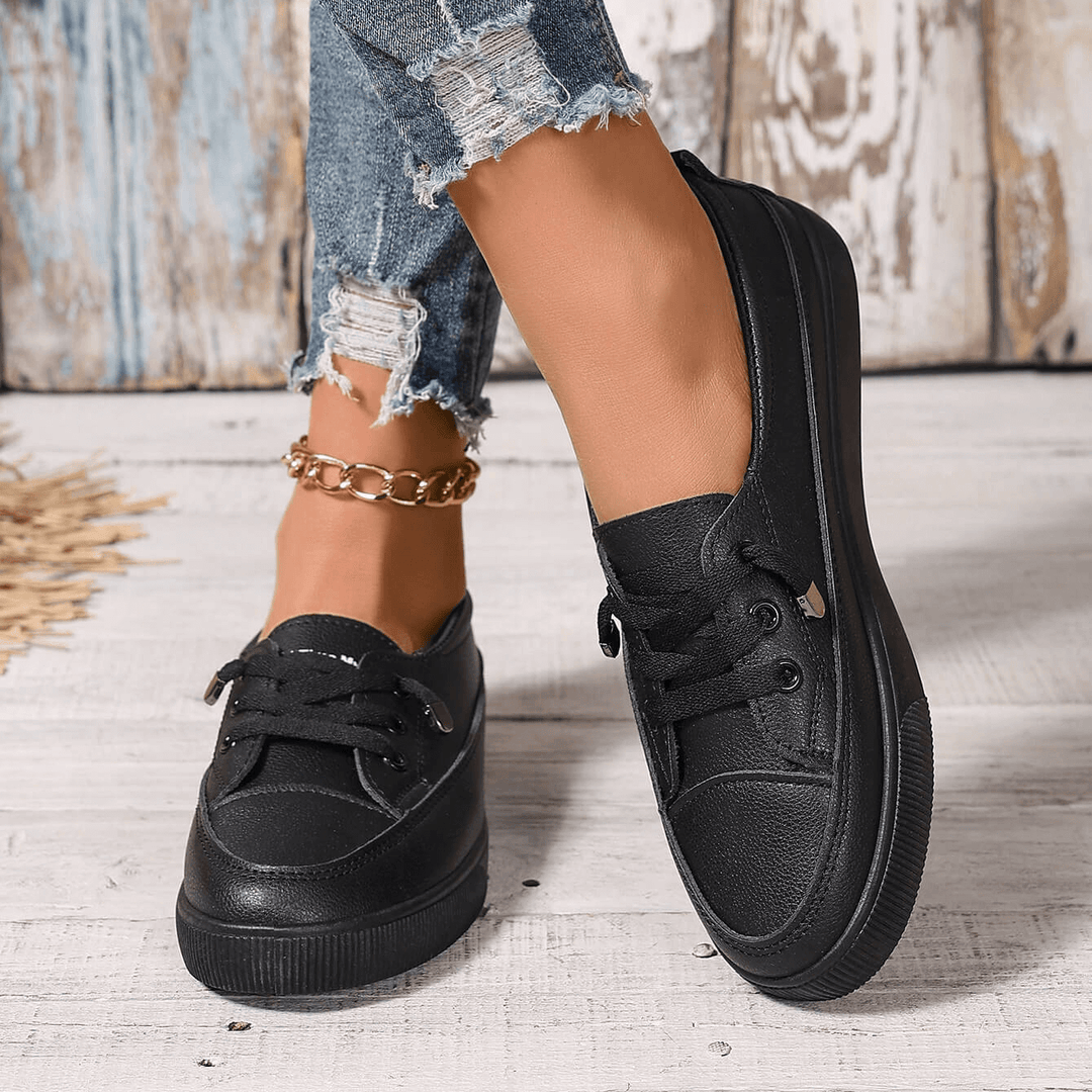 Dovella | Zapatos Ortopédicos Blancos para Mujer con Cordones y Plantilla Suave