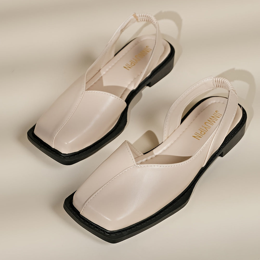 Darya | Sandalias Elegantes de Tacón Grueso con Punta Cuadrada