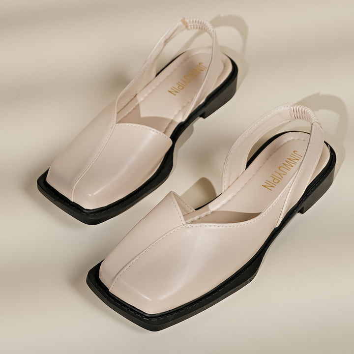Darya | Sandalias Elegantes de Tacón Grueso con Punta Cuadrada